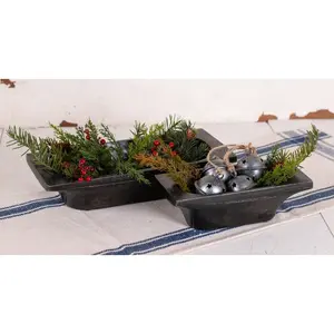 Hand-Carved Mango Wood Trencher Bowl Set