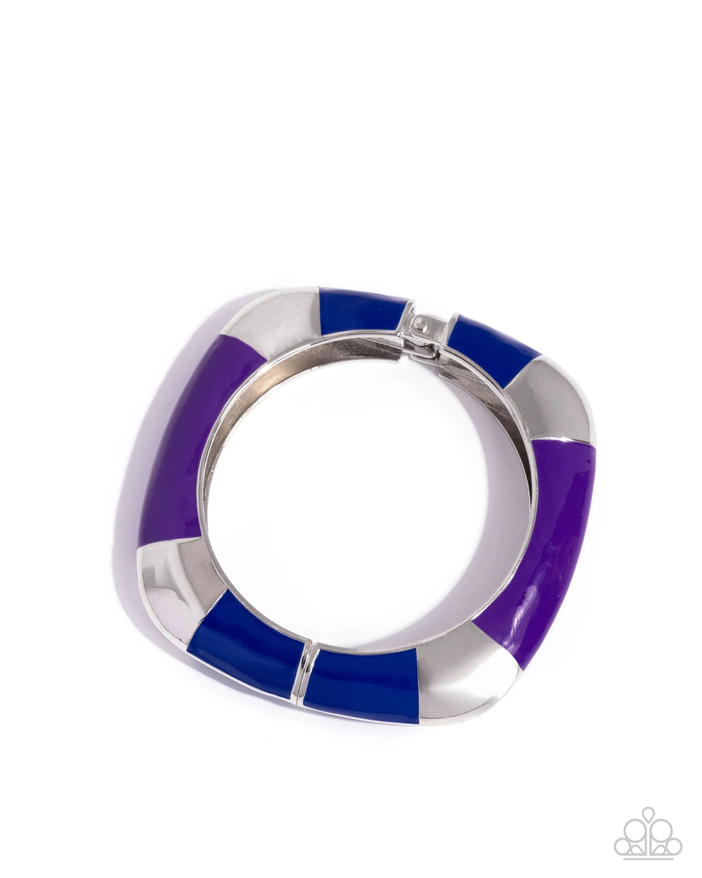 Painted Perfection - Purple and Blue Silver Hinge Bracelet - Paparazzi