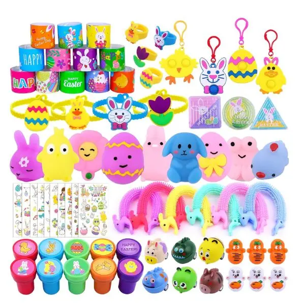 73 Pcs Easter Egg Fillers & Basket Stuffers for Kids – Boys & Girls Easter Party Favors, Classroom Prizes, Goodie Bags, Easter Egg Hunt Toys & Gifts