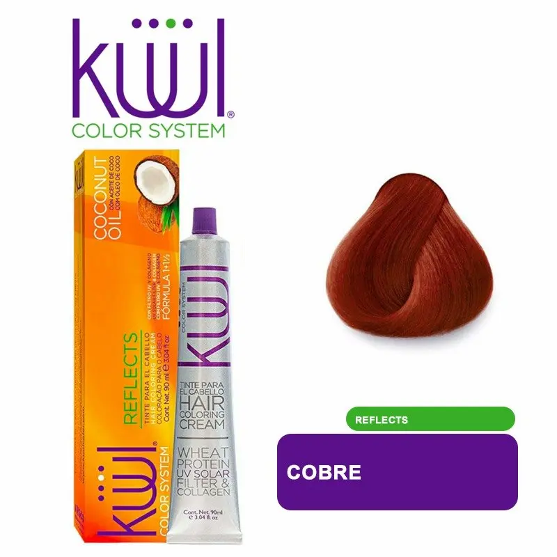 Permanent Hair Color Cream COPPER with Coconut Oil, UV Filter & Collagen – Professional Hair Dye for Long-Lasting Color, Shine & Gray Coverage