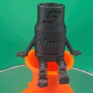 10mm Socket Friend Whimsical Character with Articulated Dangly Legs for Surface Sitting 10mm Embossed Body Design