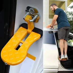Universal Car Roof Rack Step Foldable Car Door Foot Step Pegs Foot Pedal Safety Hammer Glass Breaker Step Latch Hook Car Accessories SUV Accessories