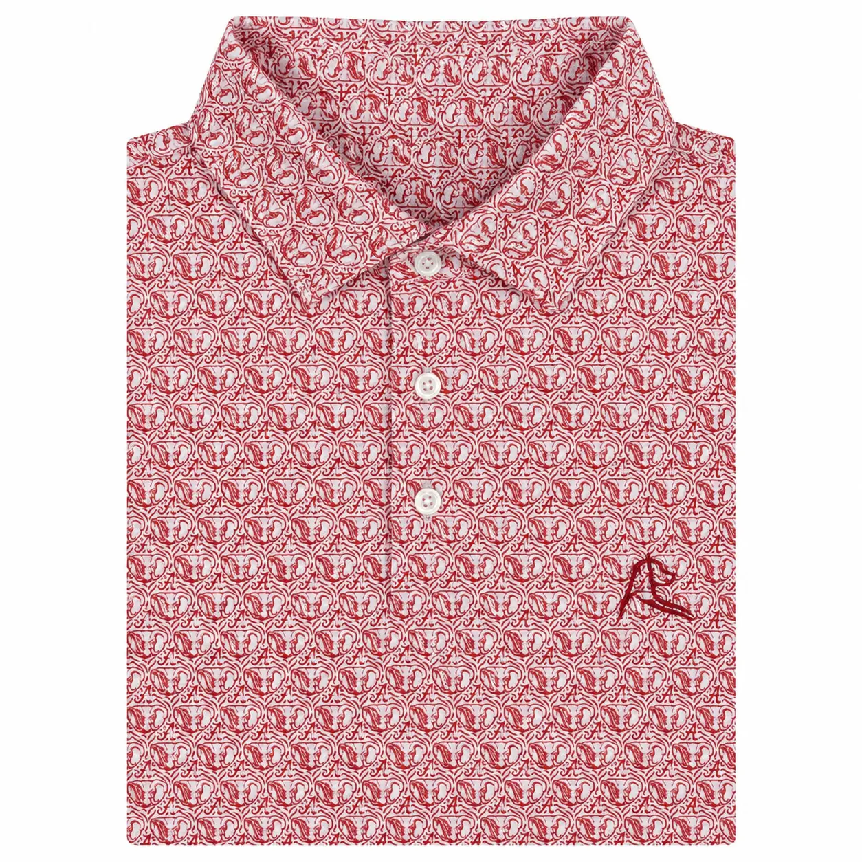 Alabama Crimson Tide Men's Short Sleeve Printed Collegiate Polo Shirt