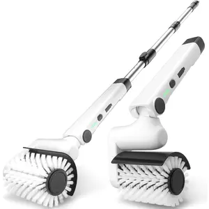 Roller-Type Electric Cleaning Brush - 2025  Cordless Shower  with 200min Runtimes, 2-Speeds & 56" Extendable Handle, 4 Brush Heads, Shower Cleaner Brush, for Bathtub/Tile/Floor