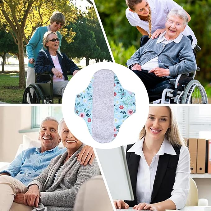 6/12PCS Reusable Graphene Incontinence Pad – Bladder Leak-Proof, Breathable, Antibacterial, Eco-Friendly Absorbent Pad for Women, Elderly Women, Postpartum Moms (Not Recommended for Menstrual Use)
