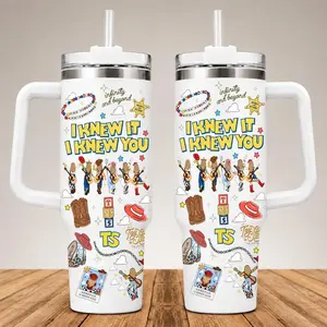 I Knew It Knew You 40oz Tumbler with Handle Stainless Steel Travel Mug Double Wall Vacuum Insulated Aesthetic Drinkware Gift for Music Lovers