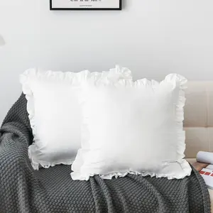 Euro Shams Covers Set of 2, (26 x 26) 100% Brushed Microfiber Euro Pillow Covers, Ruffle Pillow Cases -Super Cozy and Soft, Wrinkle-Free, Fade-Resistant Stain-Resistant Envelope Closure