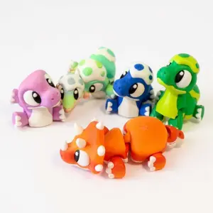 Melty Pixel 3D Printed Articulated Collectible for Desk Decoration Dino Edition