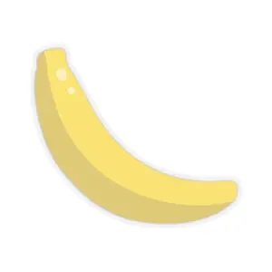 Yellow Banana Illustration Sticker | Kiss-Cut Die-Cut Vinyl