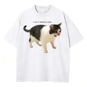Screaming Cat Immense Pain T-Shirt, Vintage Funny Graphic Tee, Unisex Meme Cringe Funny Dumb Shirt, Menswear, Womenswear, Streetwear