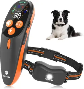Dog E-Collar - 3300-Foot Remote E-Collar, IP67 Waterproof Training Collar, Three Modes With LED Indicator Lights, Rechargeable Electronic Collar For Training Dogs 8-120 Lbs, Suitable For Large/Medium/Small Dogs