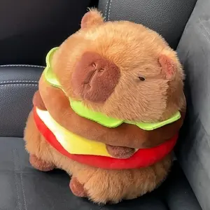 20cm/7.87inch Hamburger Capybara Plush Animal Toy, Capybara Plush Animal Hamburger Plush Toy, The Best Gift for Birthdays, Thanksgiving, and Christmas