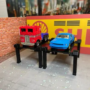 1:64 Scale 4 Pack Modular Car Lifts For Hot Wheels, Johnny Lightning, Auto World and other Die Cast Cars & Diorama Accessory Display Pieces