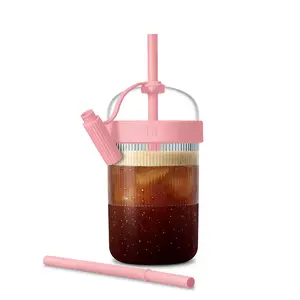 Bubble Gum Pink Iced Coffee Tumbler | Limited Edition Reusable Cold Cup with Straw & Lid