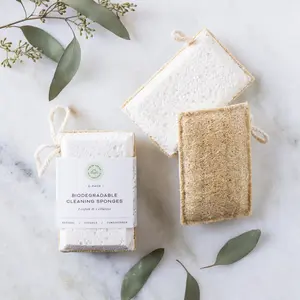 Eco-Friendly Compostable Cleaning Sponge – Loofah & Cellulose