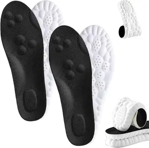 4D Ultra Cloud Tech Soles Massage Insoles for Men Women, Super Soft Comfort Cloud Feeling Cushioning Insoles Memory Foam Arch Support Sole Inserts. (2pairs, L Women 12-14.5 / Men 11-13.5)