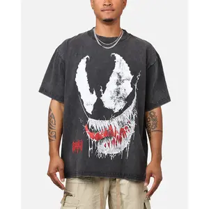 Marvel Spider-Man Venom T-Shirt Black Acidwash
