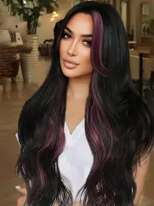 30 Inch Long Wavy Loose Wave Wigs for Women, Natural Looking Gorgeous Fluffy Wigs with Bangs, Synthetic Full Machine Wigs for Party, Daily Use