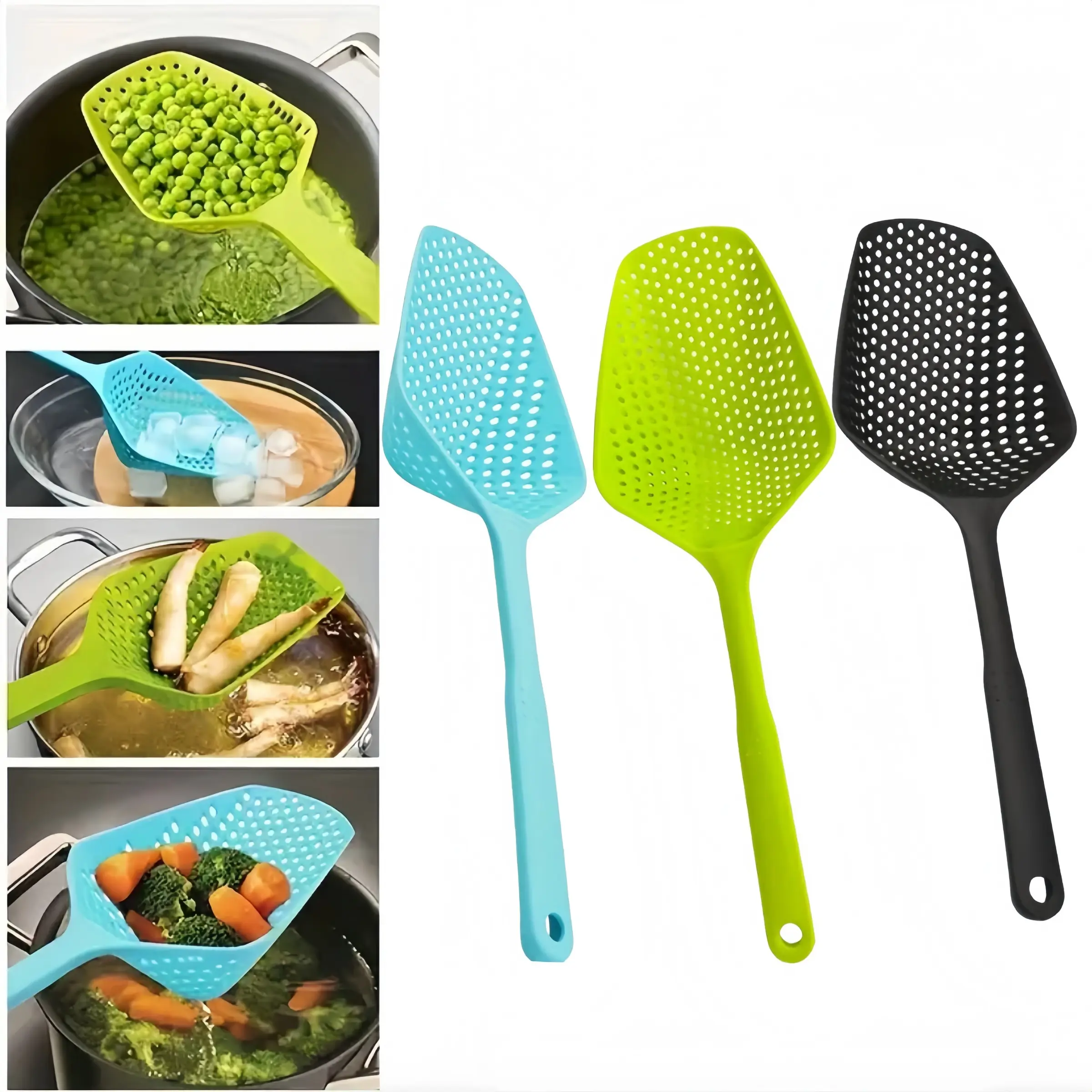 1pc Kitchen Cooking Strainer Spoon, Pasta Draining Colander, Italian Noodle Sieve, for Cooking Kitchen Use, Cooking Accessories, Vegetables & More, Kitchen Strainer Utensils, Kitchen Gadgets