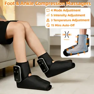 2PCS 2026 Air Compression Foot Massager with Heat 4 Modes 5 Intensities for Blood Circulation and Pain Relief Gift for Mom Dad 15 Mins Auto-Off（2Pcs size6-10） massage  machines,Gift for Mother's Day