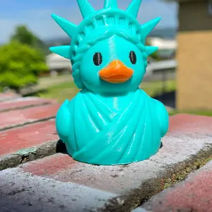 3D-Printed Hard PLA Statue of Liberty Duck Figure, 2.5 Inches Tall, 250th Celebration Commemorative Figurine