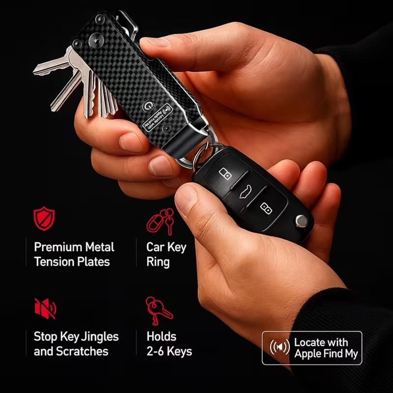 Air Keychain for Outdoor Lightweight Aluminum GPS Tracker Key Holder