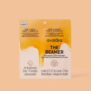 Avatara The Beamer Glow Boosting Sea Berry Sheet Mask - 4x Brightening Dots & Advanced K-Beauty Technology for Even Complexion