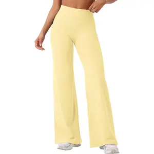 Workout Leggings Womens butter yellow No Front Seam Straight Leggings 29"/ 31.5"/ 33"/ 35" High Waist Buttery Eddiy Gym Yoga Pants