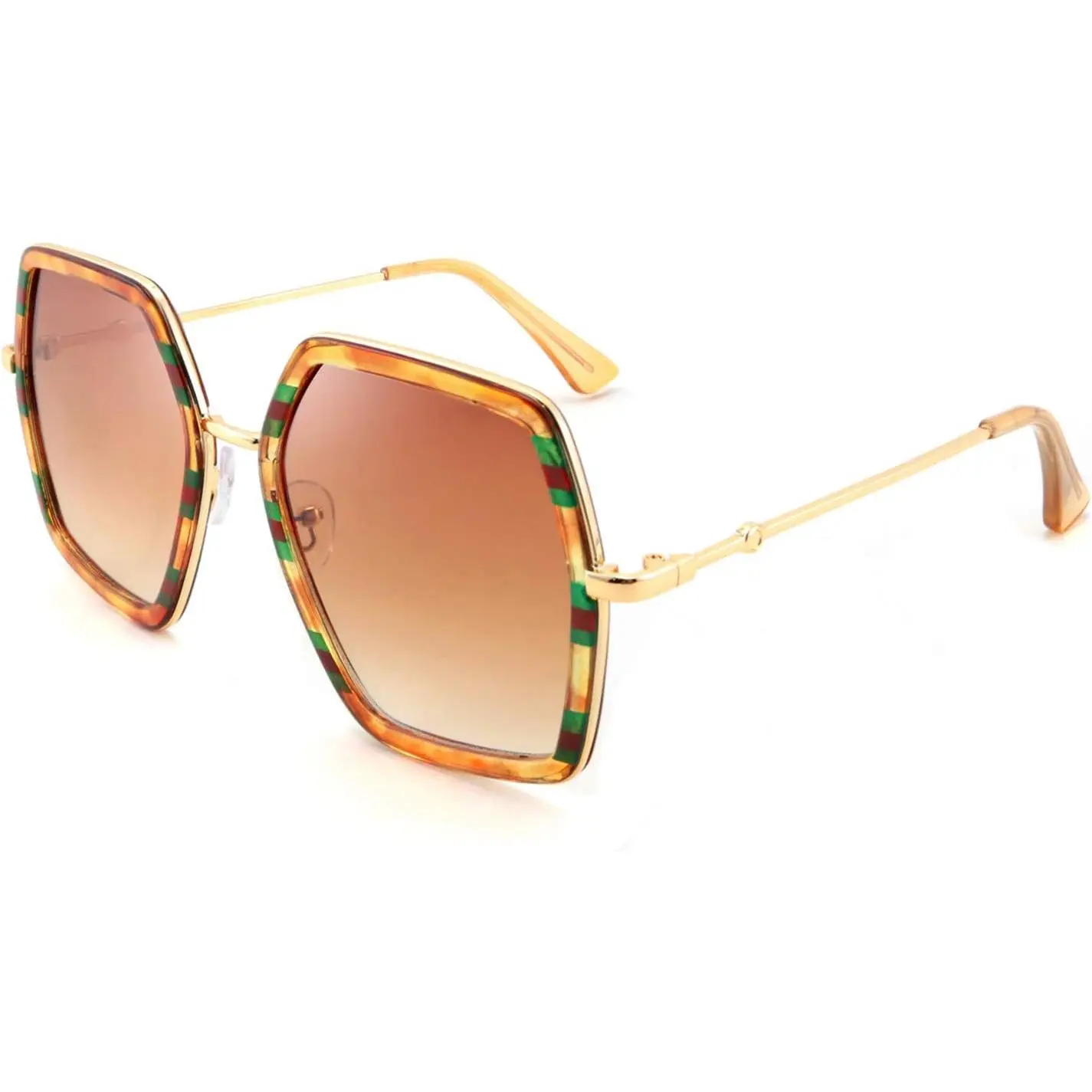 EyeconicFinds Women's Oversized Large Hexagon Sunglasses - Irregular Geometric Frames, Trendy Square Style, UV Protection Lens, Beach Eyewear for Walking, Taking Pictures B2503