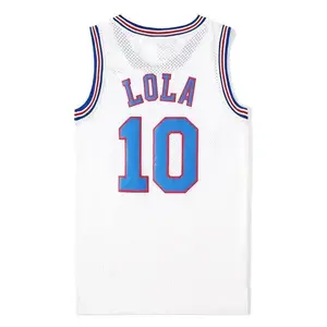 Breathable Polyester Basketball Jersey Sportswear - Lola 10 White & Black Pants - Unisex Modern Cut Fit S-XXXL