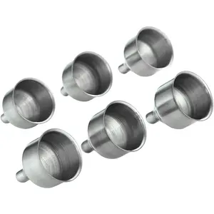 6 Stainless Steel Flask Funnels, Set of 6 Easy to Use Funnel for Flasks