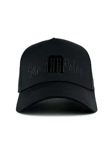 " SAN LUIS POTOSI "  Signature Embroidered & Metal Cap ( Black / Black )