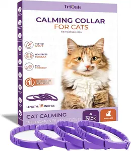 4 Pack Calming Collar for Cats, Cat Calming Collar, Calming Pheromone Collar for Cats, Cat Pheromone Collar, Cat Calming Collar for Anxiety, Efficient Relieve Anxiety Stress (Lavender) small medium