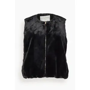 Eco Fur Vest in Noir