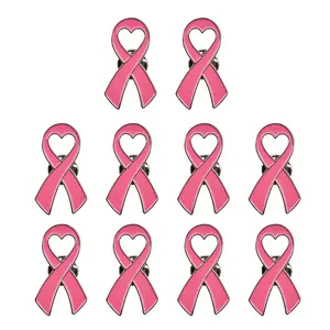 10Pieces Delicate Ribbon Brooches Pink Ribbon Lapel Pins Decorative Cloth Badge