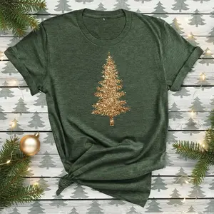 Glitter Christmas Tree Shirt, Sparkling Comfort Colors Holiday Top