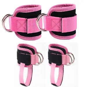5-Piece Cable Ankle Strap Set with Buckle Bands, Resistance Ropes & Ft Loops for Hip, Leg Strength Training & Outdoor Workouts