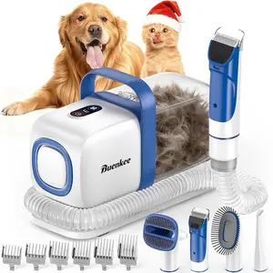 Dog Grooming Kit with Vacuum, 15000Pa Pet Hair Clipper and Shedding Brush, 2L Capacity, Green