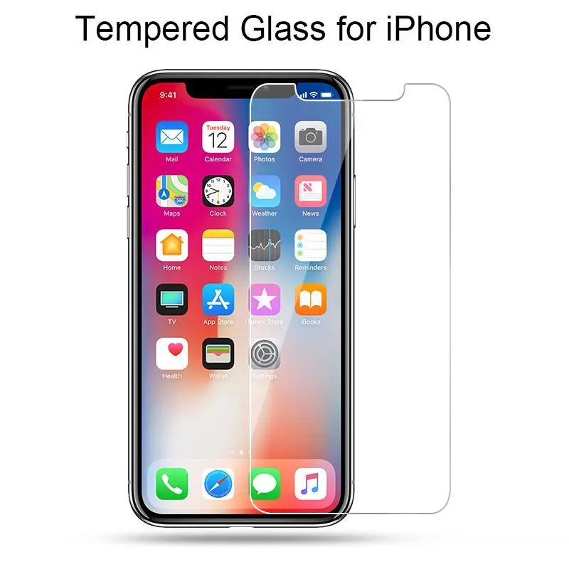 9H Tempered Glass for iPhone 1312 XR Xs Max Screen Toughed Glass for iPhone X 10 8 7 6s 6 Plus Hard Film Glass on iPhone 5 5S SE