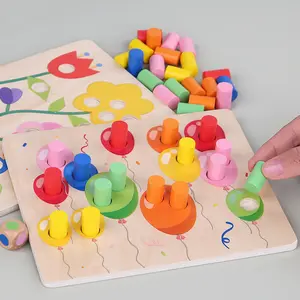 Hatwoo Wooden Color Sorting Toy for Toddlers, Preschool Learning Activities Educational Fine Motor Matching Game, Birthday Gifts for Boys Girls