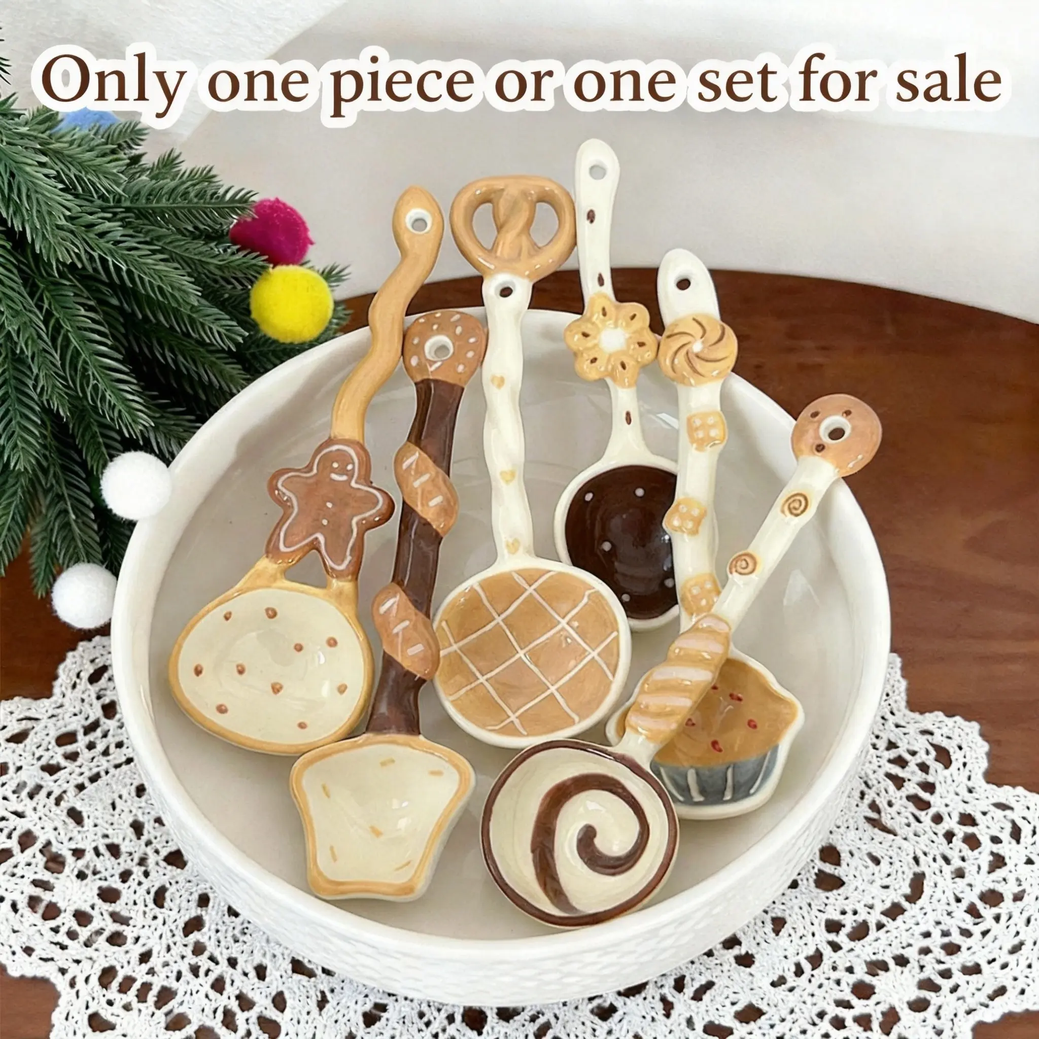 High-Profile Ceramic Long Handle Spoon, Cute Dessert Design, Candy Spoons, Personal Use, Home Dining Spoon, Soup Spoon, Culinary Cutlery, Glazed Material, Tableware Utensils