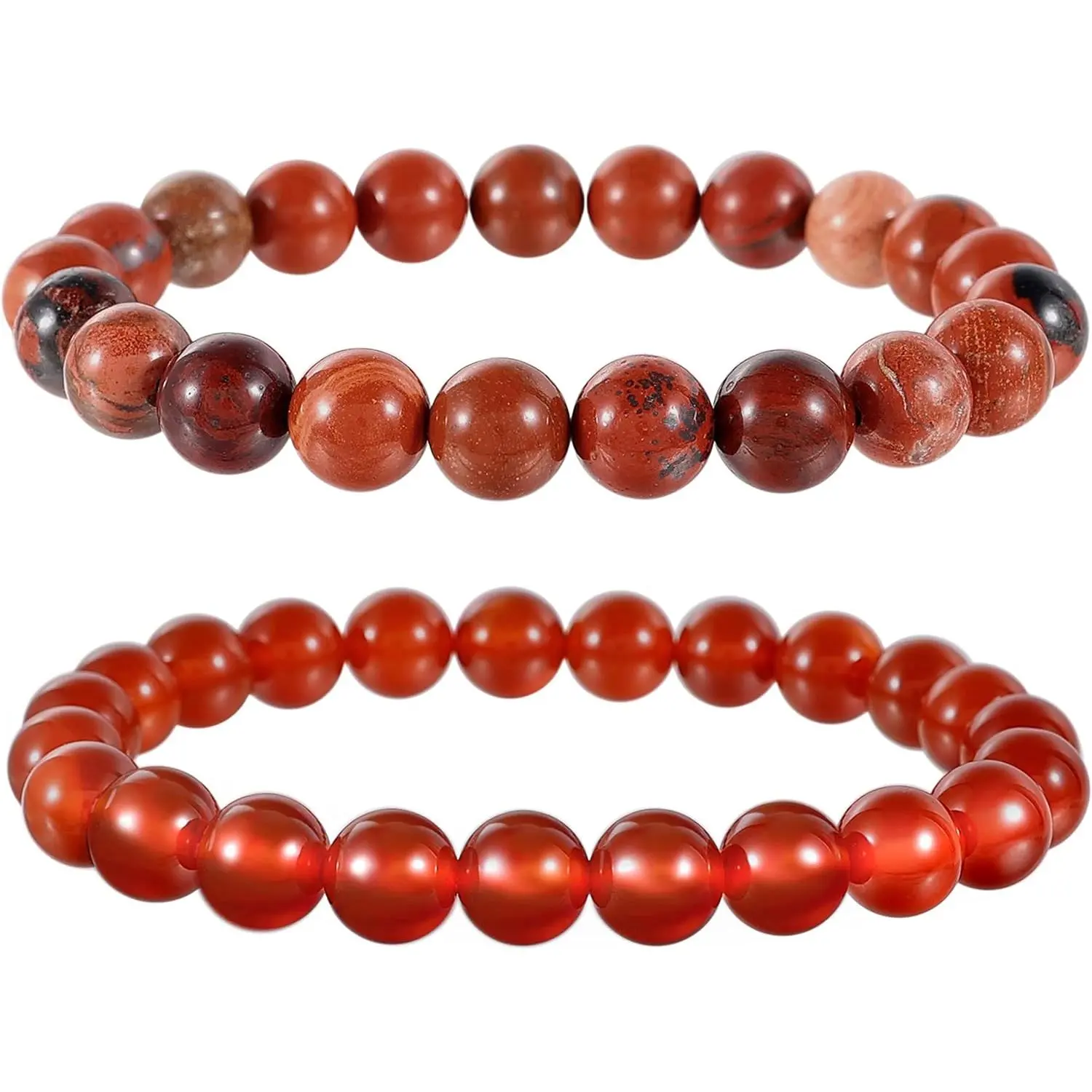 8mm Red Agate & Red Jasper (Vitality)