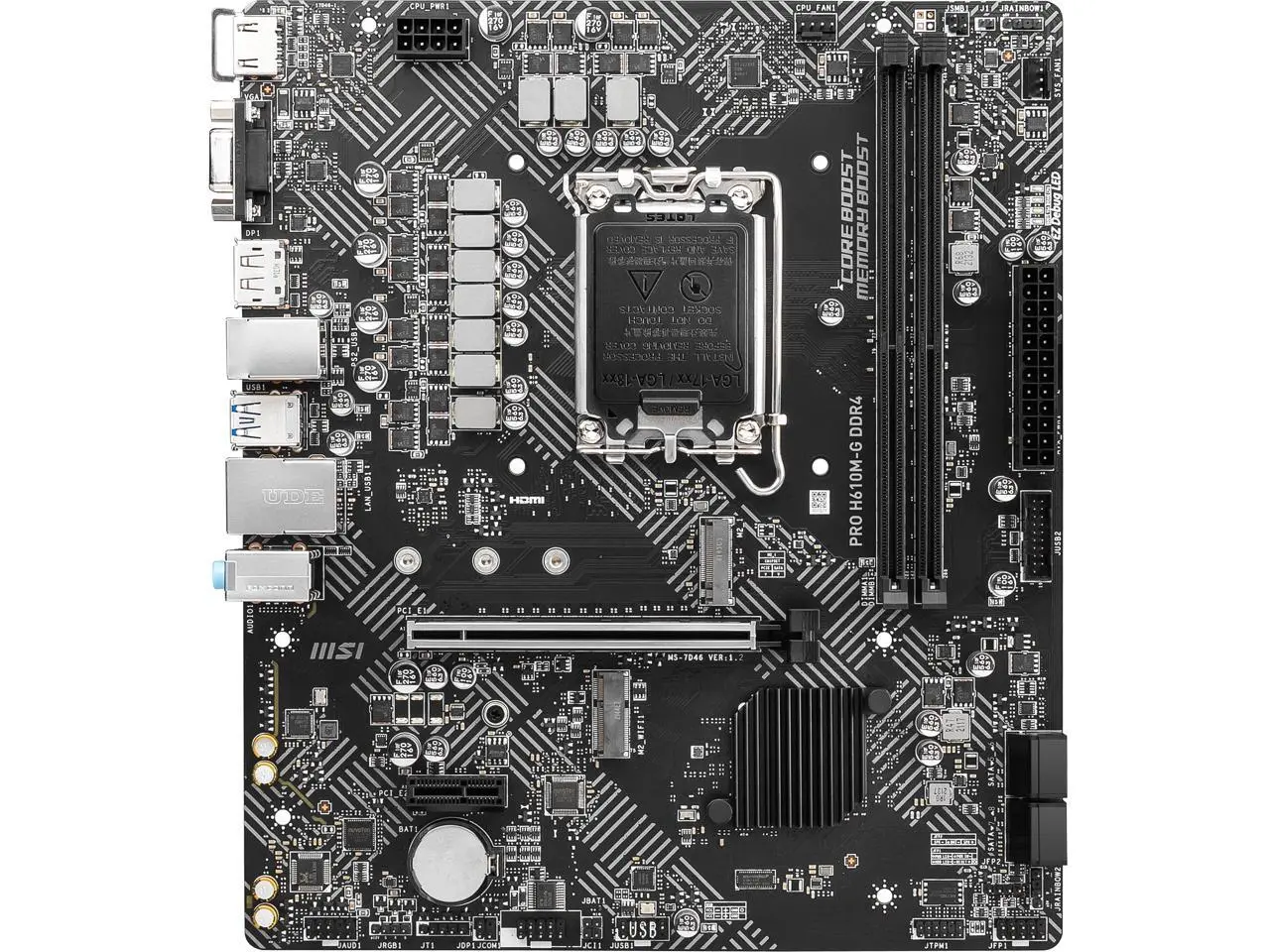 MSI PRO H610M-G DDR4 LGA 1700 Intel H610 SATA 6Gb/s Micro ATX Intel Motherboard MSI PRO H610M-G DDR4 LGA 1700 Intel H610 SATA 6Gb/s Micro ATX Intel Motherboard