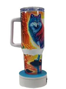 40 Oz. Rainbow Wolf Tumbler
