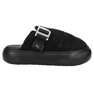 PUMA Womens Suede Mayu Mule Platform Slide Casual Sandals Casual Mid Heel 2-3" - Black