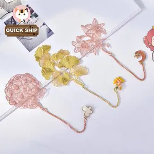 Ginkgo biloba/Lily/Hydrangea Metal Bookmark, Cute Plant Flower Bookmark, Handmade Bookmark for Teacher, Birthday ,Book Club/Back to School Essentials