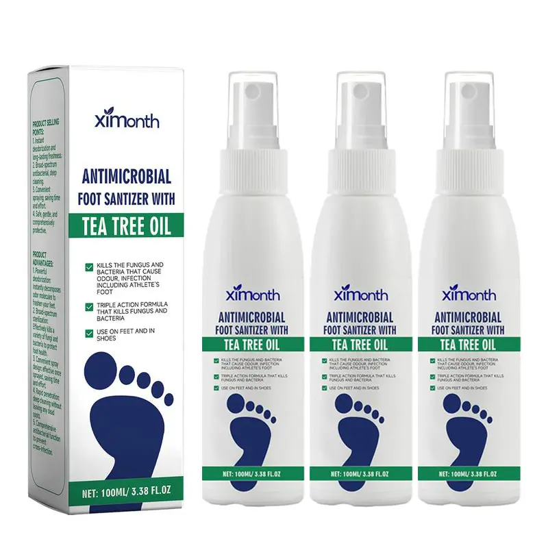 ea Tree Oil Foot Spray - 100ml Antimicrobial Deodorant for Odor Control & Dry Feet Care, Natural Moisturizer with Antifungal Properties