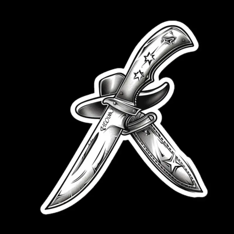 Sharp Blade Western Knife Sticker – Tactical Cowboy Decal