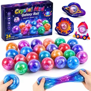 Crystal Mud Galaxy Ball Slime Toy for Kids, Colorful Space Slime Balls with Stretchy Soft Texture, Party Favor Gift