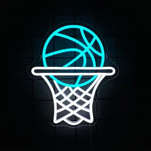 Basketball Neon Sign, Led Basketball Sport Neon Light Sign，Powered by USB Neon Sign for Wall Decor,  LED Neon Signs for Living Room Bedroom Man Cave Home College Club Shop